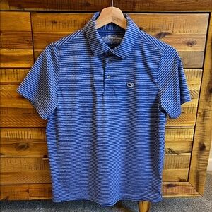 Vineyard Vines Boys On-The-Go Sankaty Blue Striped Polo Shirt